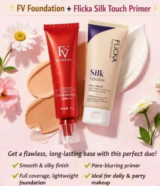 Fv Foundation + Flicka Silk Touch Primer - Melova Cosmetics