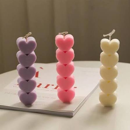 Heart-Shaped Pillar Candle - Melova Cosmetics